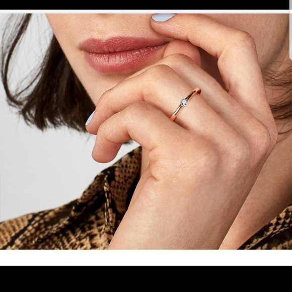 ⬇️NEW REAL STERLING SILVER RING 5A CLEAR ZIRCONIA - Picture 4 of 4